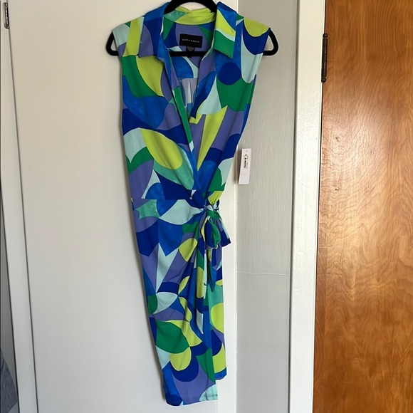 NWT Donna Morgan Wrap Collared Dress Size 16 - Picture 2 of 8